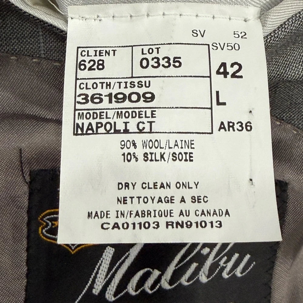 Vitale Barberis Canonico Wool‎ Silk Blazer Men Sz 42 Gray Pinstripe Lined Italy